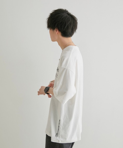 JUNRED（ジュンレッド）の「こめ×JUNRed オーバーサイズサイテイションズTee（Tシャツ/カットソー・メンズ・チャコールグレー/ダークグリーン/ホワイト・S/L/M）」の8枚目の写真