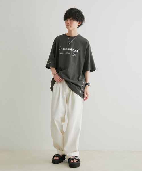 JUNRED（ジュンレッド）の「こめ×JUNRed オーバーサイズサイテイションズTee（Tシャツ/カットソー・メンズ・チャコールグレー/ダークグリーン/ホワイト・S/L/M）」の13枚目の写真