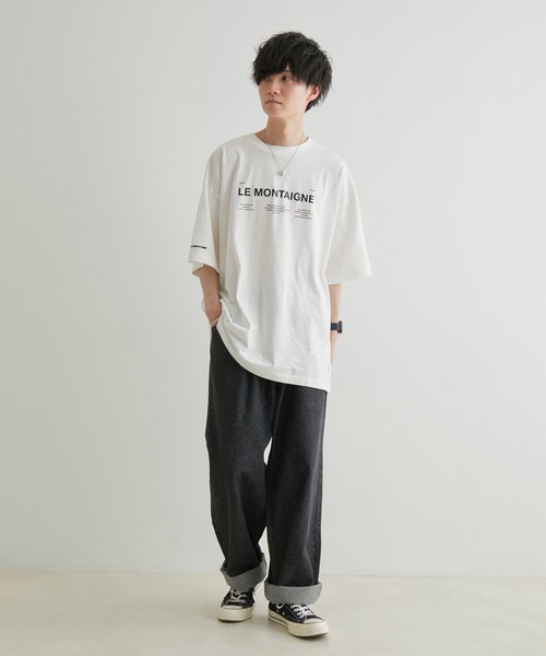 JUNRED（ジュンレッド）の「こめ×JUNRed オーバーサイズサイテイションズTee（Tシャツ/カットソー・メンズ・チャコールグレー/ダークグリーン/ホワイト・S/L/M）」の16枚目の写真