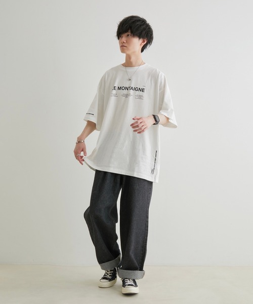 JUNRED（ジュンレッド）の「こめ×JUNRed オーバーサイズサイテイションズTee（Tシャツ/カットソー・メンズ・チャコールグレー/ダークグリーン/ホワイト・S/L/M）」の18枚目の写真
