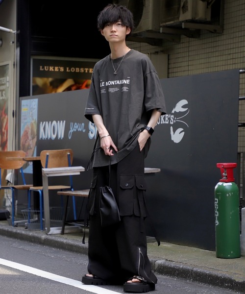 JUNRED（ジュンレッド）の「こめ×JUNRed オーバーサイズサイテイションズTee（Tシャツ/カットソー・メンズ・チャコールグレー/ダークグリーン/ホワイト・S/L/M）」の22枚目の写真