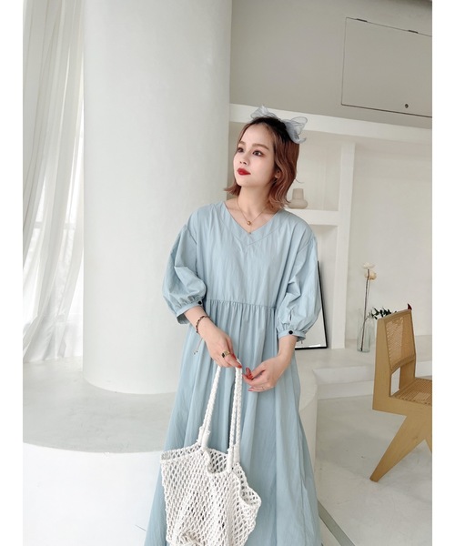 JUMELLE(ジュメロ)の「ボリュームパフワンピース(ワンピース・レディース・ブルー/ピンク・FREE)」の14枚目の写真