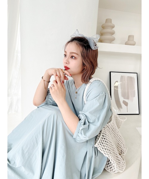 JUMELLE(ジュメロ)の「ボリュームパフワンピース(ワンピース・レディース・ブルー/ピンク・FREE)」の17枚目の写真