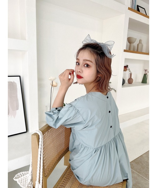 JUMELLE(ジュメロ)の「ボリュームパフワンピース(ワンピース・レディース・ブルー/ピンク・FREE)」の18枚目の写真