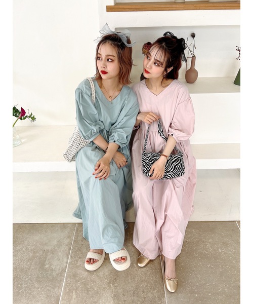 JUMELLE(ジュメロ)の「ボリュームパフワンピース(ワンピース・レディース・ブルー/ピンク・FREE)」の11枚目の写真