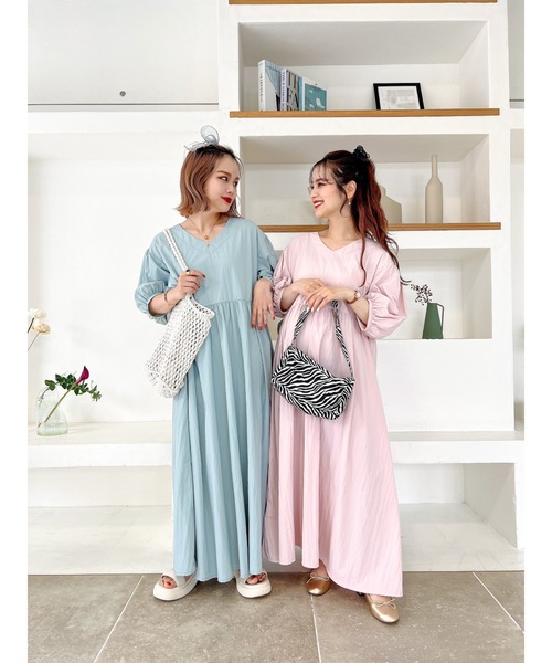 JUMELLE(ジュメロ)の「ボリュームパフワンピース(ワンピース・レディース・ブルー/ピンク・FREE)」の12枚目の写真