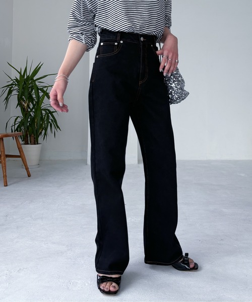 セール】オリジナルパッチセミフレアデニム（デニムパンツ）｜EPIMI E