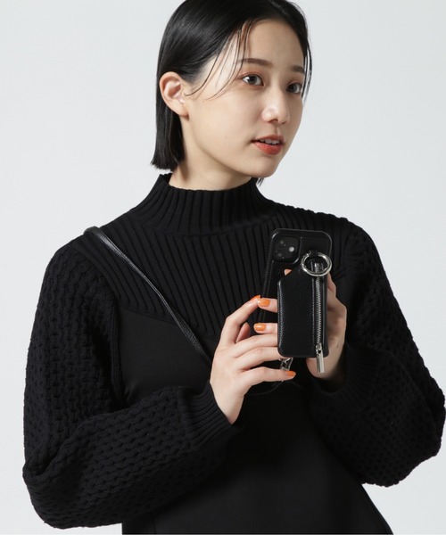 ajew（エジュー）の「ajew/エジュー/【ひも付き】 iPhone12Pro.12（スマホケース/カバー・レディース・ホワイト/ブラック/ベージュ/パープル/ブラウン/グレー/イエロー/ブルー/ピンクベージュ/ブラウン系その他/オリーブ/ブルー系その他3/ナチュラル・FREE/F）」の3枚目の写真