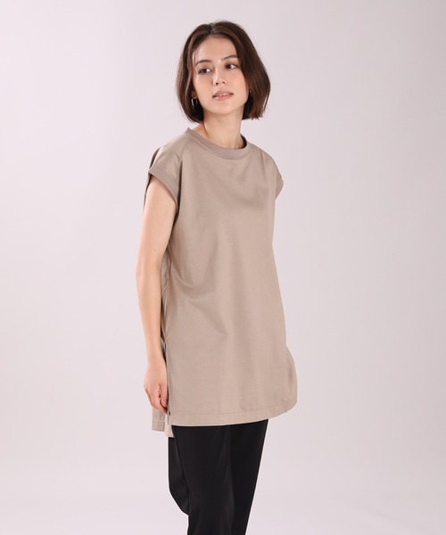 INED（イネド）の「チュニックカットソー（Tシャツ/カットソー・レディース・ベージュ/カーキ/スミクロ・9号）」の3枚目の写真