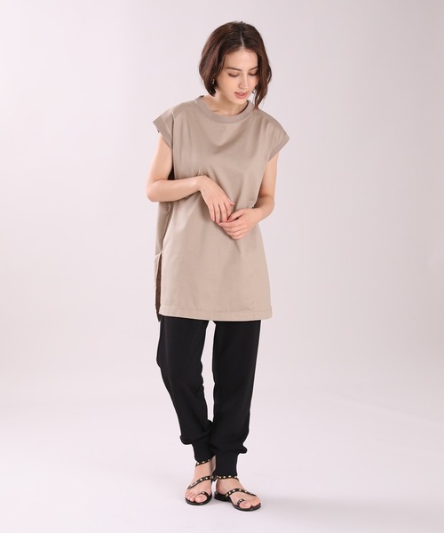 INED（イネド）の「チュニックカットソー（Tシャツ/カットソー・レディース・ベージュ/カーキ/スミクロ・9号）」の13枚目の写真
