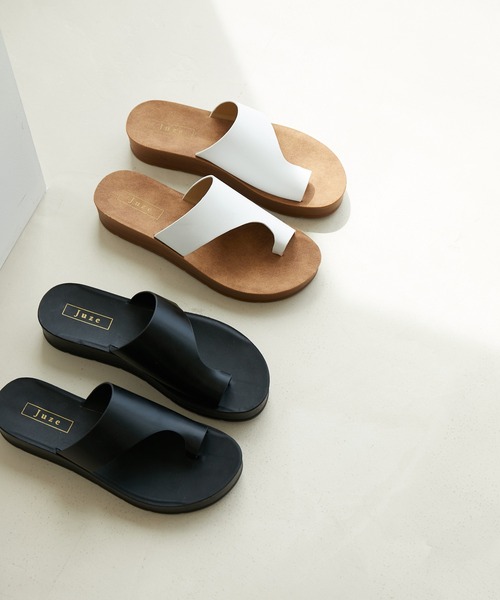Juze（ジュゼ）の「【軽量】厚底トングサンダル（サンダル・レディース・ホワイト/ブラック・23.5cm/24.5cm/23.0cm/24.0cm）」の3枚目の写真