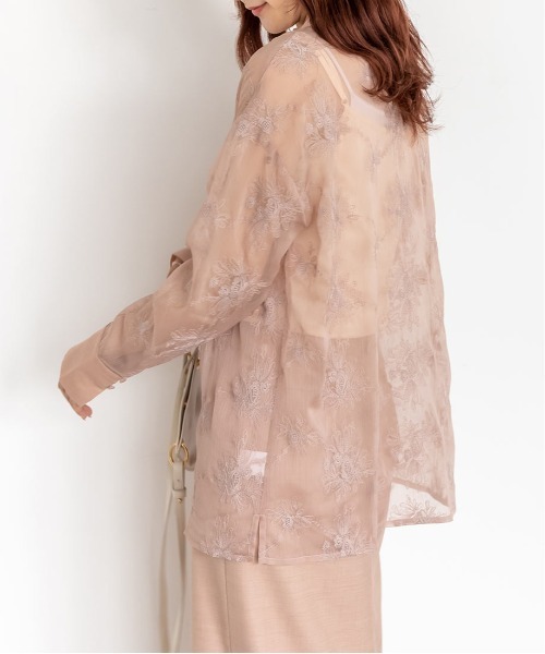 RANDA（ランダ）の「フラワー刺繍シアーシャツブラウス（シャツ/ブラウス・レディース・カーキ/ピンク/ブラック・FREE）」の11枚目の写真