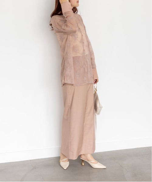 RANDA（ランダ）の「フラワー刺繍シアーシャツブラウス（シャツ/ブラウス・レディース・カーキ/ピンク/ブラック・FREE）」の13枚目の写真