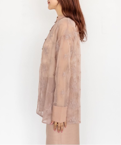 RANDA（ランダ）の「フラワー刺繍シアーシャツブラウス（シャツ/ブラウス・レディース・カーキ/ピンク/ブラック・FREE）」の15枚目の写真