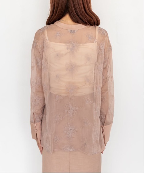 RANDA（ランダ）の「フラワー刺繍シアーシャツブラウス（シャツ/ブラウス・レディース・カーキ/ピンク/ブラック・FREE）」の16枚目の写真