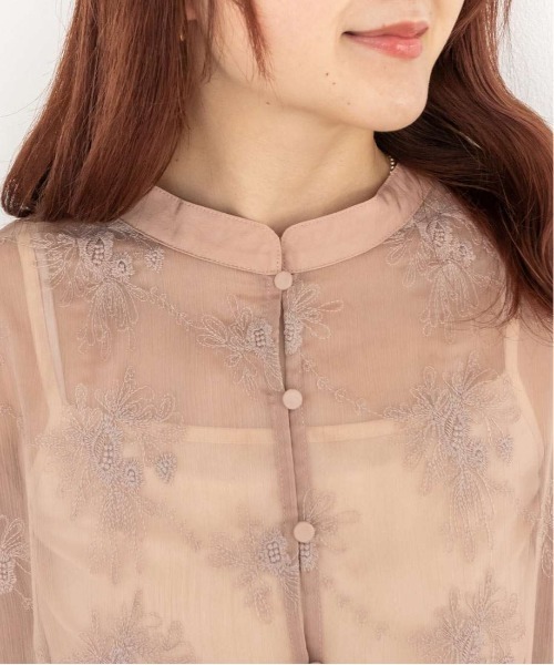 RANDA（ランダ）の「フラワー刺繍シアーシャツブラウス（シャツ/ブラウス・レディース・カーキ/ピンク/ブラック・FREE）」の17枚目の写真