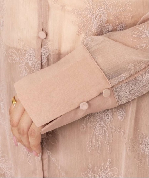 RANDA（ランダ）の「フラワー刺繍シアーシャツブラウス（シャツ/ブラウス・レディース・カーキ/ピンク/ブラック・FREE）」の18枚目の写真