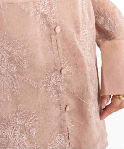 RANDA（ランダ）の「フラワー刺繍シアーシャツブラウス（シャツ/ブラウス・レディース・カーキ/ピンク/ブラック・FREE）」の19枚目の写真