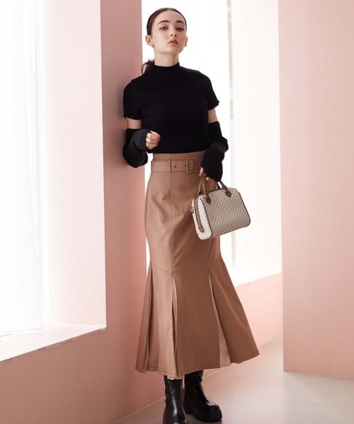 archives（アルシーヴ）の「２Ｗａｙタックマーメイドスカート（スカート・レディース・ブラック/ベージュ/アイボリー/ブルーグレー・MEDIUM）」の4枚目の写真