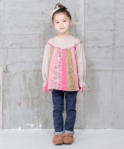 RAGMART（ラグマート）の「パッチワークチュニックTシャツ（ワンピース・キッズ・ネイビー/ピンク・110cm/100cm/120cm/130cm）」の6枚目の写真