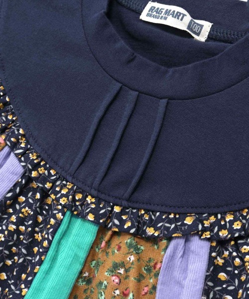 RAGMART（ラグマート）の「パッチワークチュニックTシャツ（ワンピース・キッズ・ネイビー/ピンク・110cm/100cm/120cm/130cm）」の12枚目の写真