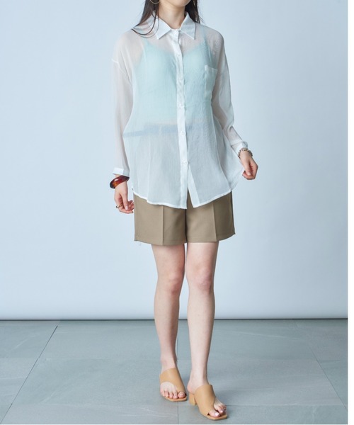 MAISON BREEZE（メゾンブリーズ）の「【MAISON BREEZE】楊柳シフォンシアーカラーシャツ SCCH164（シャツ/ブラウス・レディース・ホワイト/グリーン/ピンク・FREE）」の21枚目の写真