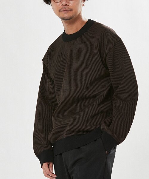 EDIFICE SELECT（エディフィスセレクト）の「スポンディッシュ リラックス モックネック ニット(ツイル)（ニット/セーター・メンズ・ベージュ/ネイビー/ブラウン/グレー/グリーン・SMALL/MEDIUM/LARGE）」の3枚目の写真
