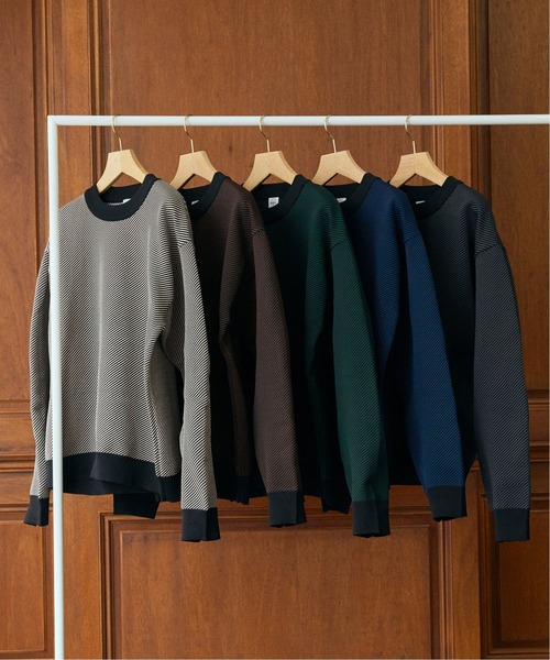 EDIFICE SELECT（エディフィスセレクト）の「スポンディッシュ リラックス モックネック ニット(ツイル)（ニット/セーター・メンズ・ベージュ/ネイビー/ブラウン/グレー/グリーン・SMALL/MEDIUM/LARGE）」の16枚目の写真