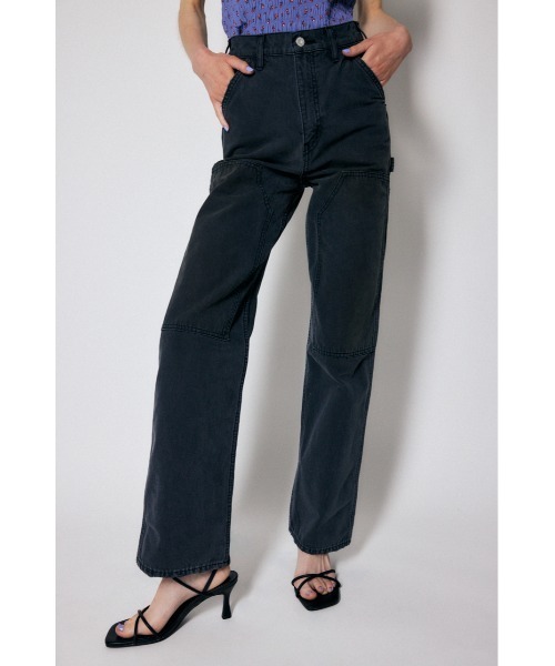 MOUSSY(マウジー)の「HW DOUBLE KNEE STRAIGHT(デニムパンツ・レディース・オフホワイト/ライトブラック・1/2/0)」の4枚目の写真