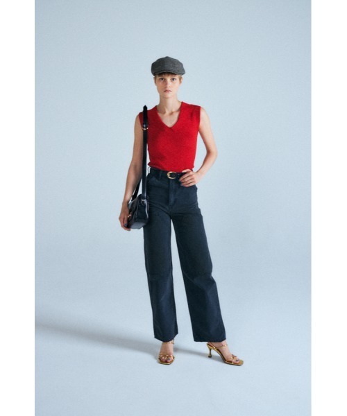 MOUSSY(マウジー)の「HW DOUBLE KNEE STRAIGHT(デニムパンツ・レディース・オフホワイト/ライトブラック・1/2/0)」の18枚目の写真