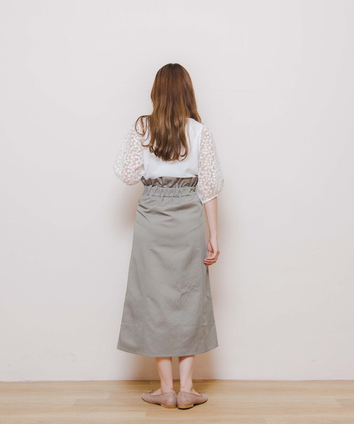 flower(フラワー)の「ウェストフリルフレアスカート(スカート・レディース・グリーン/アイボリー・FREE)」の12枚目の写真