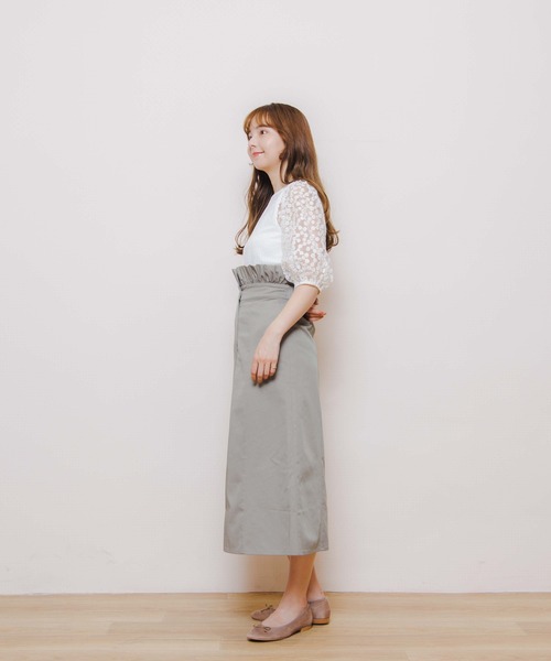 flower(フラワー)の「ウェストフリルフレアスカート(スカート・レディース・グリーン/アイボリー・FREE)」の13枚目の写真