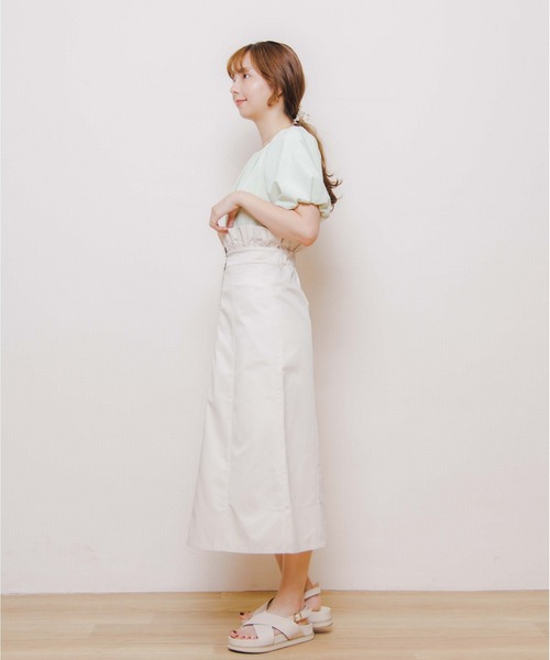 flower(フラワー)の「ウェストフリルフレアスカート(スカート・レディース・グリーン/アイボリー・FREE)」の6枚目の写真