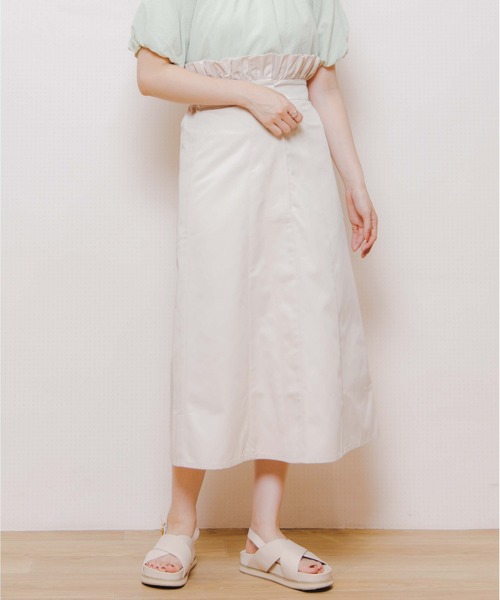 flower(フラワー)の「ウェストフリルフレアスカート(スカート・レディース・グリーン/アイボリー・FREE)」の7枚目の写真