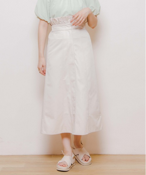 flower(フラワー)の「ウェストフリルフレアスカート(スカート・レディース・グリーン/アイボリー・FREE)」の8枚目の写真