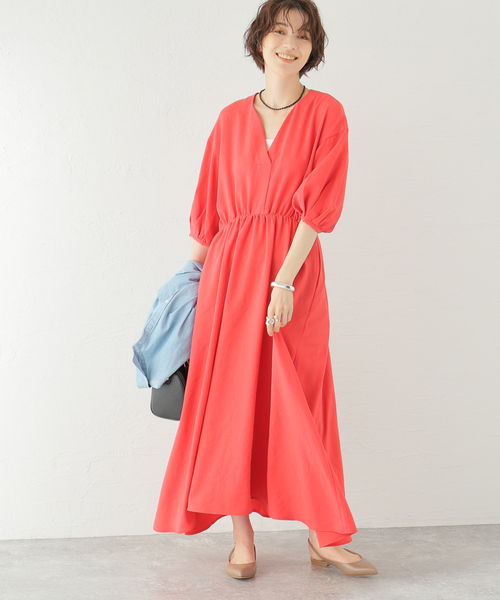 Spick & Span（スピックアンドスパン）の「ドレープワンピース（ワンピース・レディース・ネイビー/ピンク/アイボリー・38/36）」の3枚目の写真