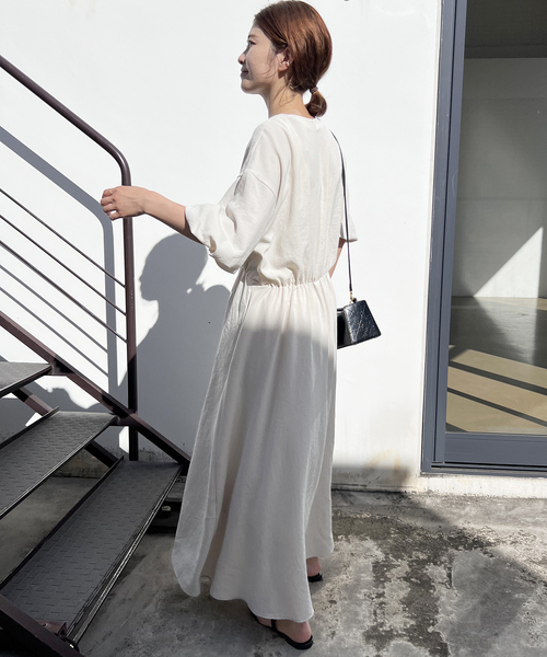 Spick & Span（スピックアンドスパン）の「ドレープワンピース（ワンピース・レディース・ネイビー/ピンク/アイボリー・38/36）」の7枚目の写真