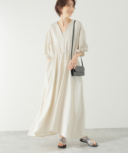 Spick & Span（スピックアンドスパン）の「ドレープワンピース（ワンピース・レディース・ネイビー/ピンク/アイボリー・38/36）」の9枚目の写真