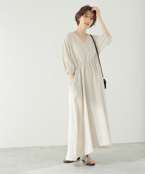 Spick & Span（スピックアンドスパン）の「ドレープワンピース（ワンピース・レディース・ネイビー/ピンク/アイボリー・38/36）」の10枚目の写真