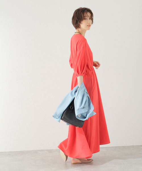 Spick & Span（スピックアンドスパン）の「ドレープワンピース（ワンピース・レディース・ネイビー/ピンク/アイボリー・38/36）」の22枚目の写真