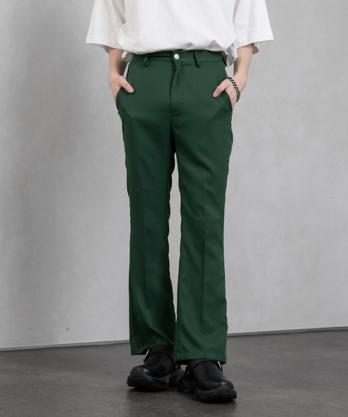 Adoon plain(アドーンプレーン)の「【Adoon plain】美シルエットフレアパンツ(スラックス・メンズ・ライトグレー/ブラック/ダークグリーン/ダークブルー・SMALL/MEDIUM/LARGE)」の20枚目の写真