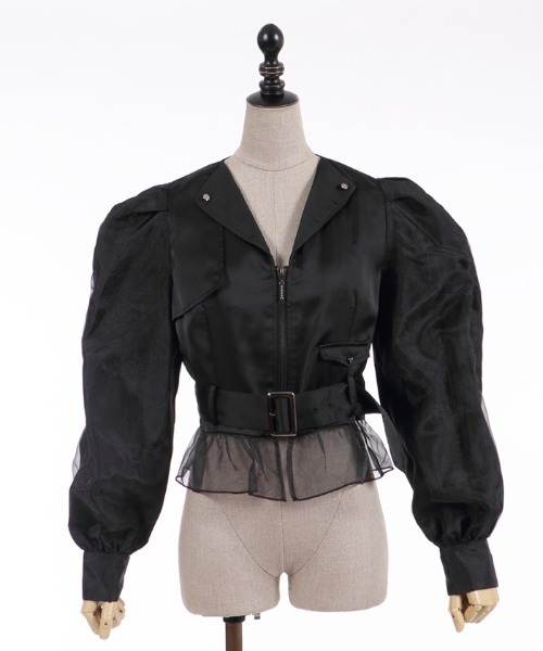 アクシーズファム シアーマトン袖ショートJK ジャケット Axes Femme axes femme POETIQUE（アクシーズファムポエティック）の