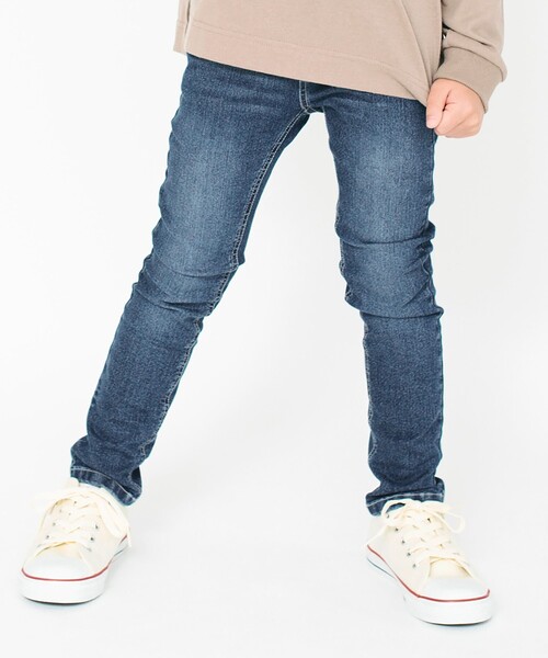 BRANSHES（ブランシェス）の「【プレミアムストレッチ】デニムロングパンツ（デニムパンツ・キッズ・サックスブルー/ネイビー/ブルー/グレー・100/110/130/160/140/150/90/120）」の4枚目の写真