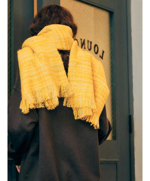AMERICAN HOLIC（アメリカンホリック）の「ツイードフリンジストール（ストール/ショール・レディース・ブラック/ピンク/イエロー/グリーン・FREE）」の14枚目の写真