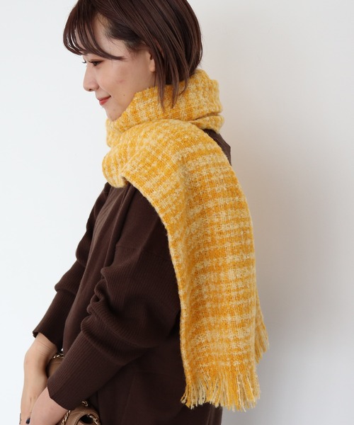 AMERICAN HOLIC（アメリカンホリック）の「ツイードフリンジストール（ストール/ショール・レディース・ブラック/ピンク/イエロー/グリーン・FREE）」の3枚目の写真