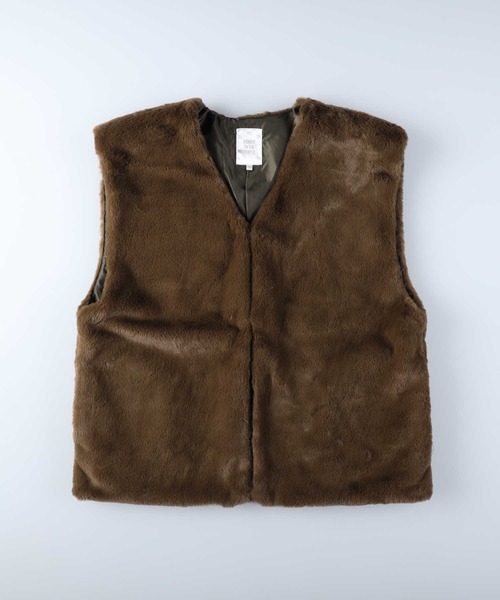 Right-on（ライトオン）の「ファーベスト（ベスト・メンズ・オフホワイト/ベージュ/ブラウン・M/L/XL）」の17枚目の写真