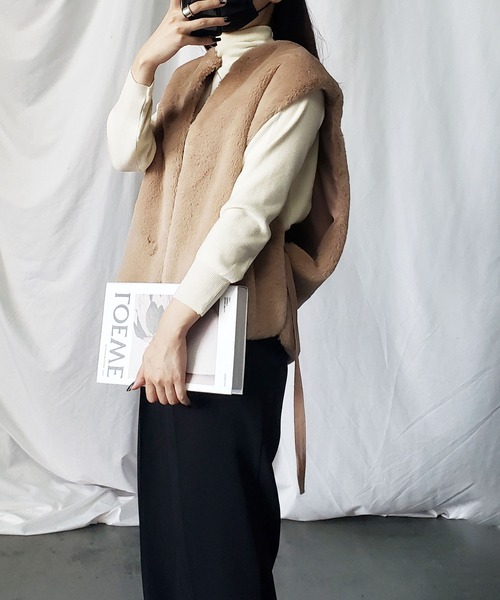 セール】※※【 8color 】スムースタッチサイドスリットフェイクファー