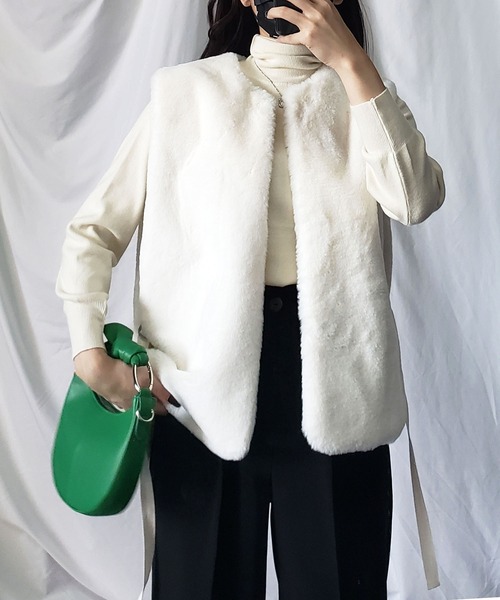 セール】※※【 8color 】スムースタッチサイドスリットフェイクファー