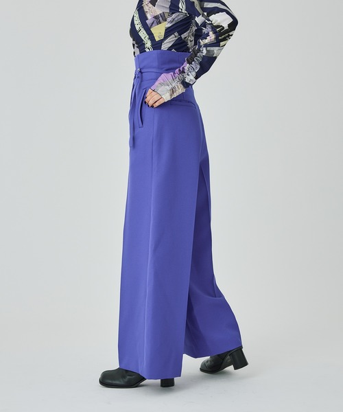 UNITED TOKYO（ユナイテッドトウキョウ）の「HAKAMAハイウエストパンツ（スラックス・レディース・アイボリー/ブラック/パープル・1/2/3）」の16枚目の写真