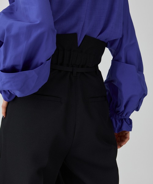 UNITED TOKYO（ユナイテッドトウキョウ）の「HAKAMAハイウエストパンツ（スラックス・レディース・アイボリー/ブラック/パープル・1/2/3）」の9枚目の写真